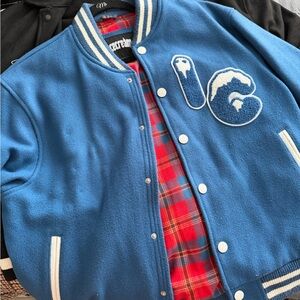 Icecream Blue Jacket with Red Plaid Interior